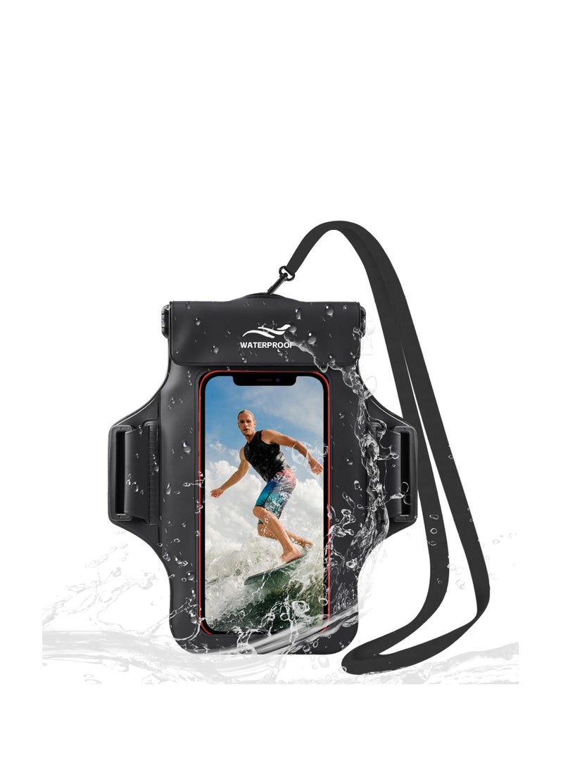 Waterproof Phone Pouch, With Detachable lanyard and strap, for iPhone 15 Pro Max 14 13  Waterproof Case Dry Bag for Beach, Swim, Boating, Hiking, Protect Phone, Passport, Sand