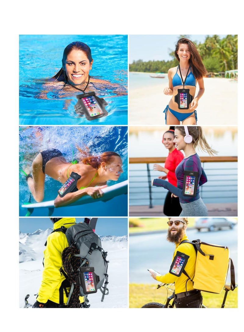 Waterproof Phone Pouch, With Detachable lanyard and strap, for iPhone 15 Pro Max 14 13  Waterproof Case Dry Bag for Beach, Swim, Boating, Hiking, Protect Phone, Passport, Sand