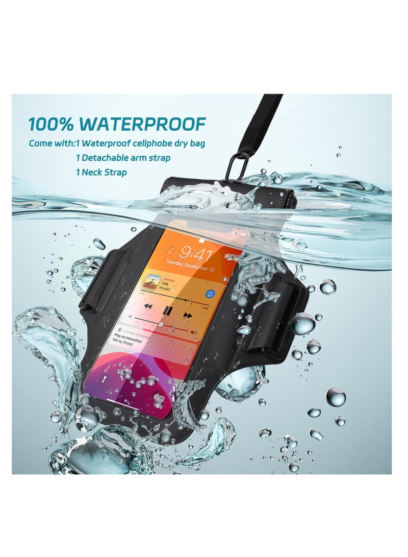 Waterproof Phone Pouch, With Detachable lanyard and strap, for iPhone 15 Pro Max 14 13  Waterproof Case Dry Bag for Beach, Swim, Boating, Hiking, Protect Phone, Passport, Sand