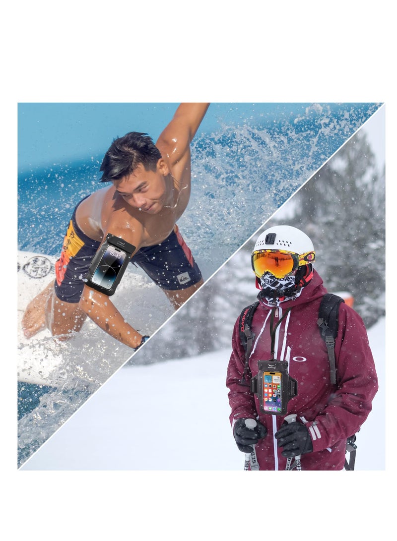 Waterproof Phone Pouch, With Detachable lanyard and strap, for iPhone 15 Pro Max 14 13  Waterproof Case Dry Bag for Beach, Swim, Boating, Hiking, Protect Phone, Passport, Sand