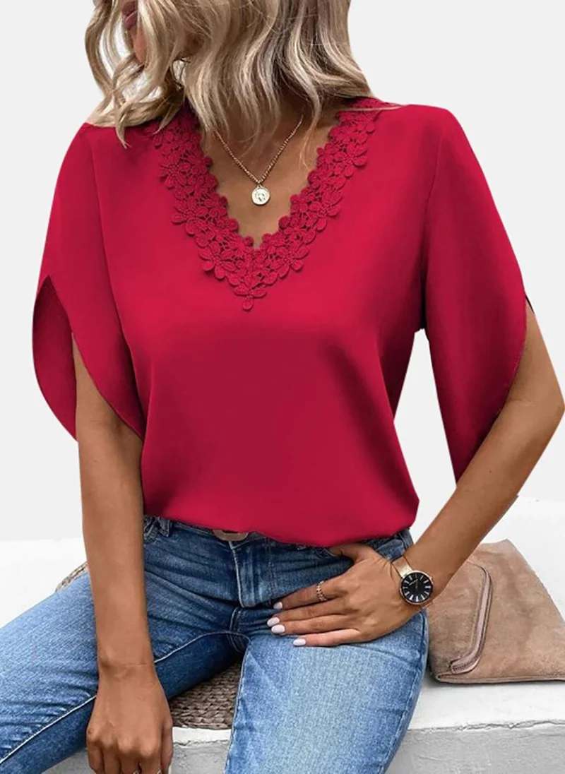 يونيكي Red Solid Top