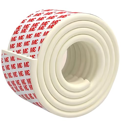 KidDough Baby Proofing Thick Edge Protector for Kids, Furniture and Corner Guard, Rubber Protector for Kids Safety, Corner Protector for Sharp Edges, Baby Safety Products (2 mtr, White, Flat Shape) - Image 1