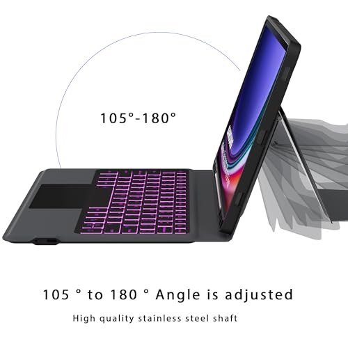 SNOODU for Samsung Galaxy Tab S10 Lite S10 FE/S9 FE 10.9"/S9 Keyboard Case: 7 Colors Backlit Smart Trackpad Keyboard for Samsung Tab S10 Lite/S10FE 2025 - Wireless Key board Tablet Book Cover with Pen Holder - Image 5