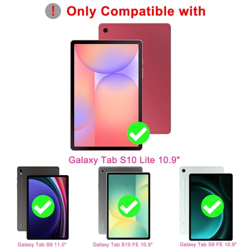 SNOODU for Samsung Galaxy Tab S10 Lite S10 FE/S9 FE 10.9"/S9 Keyboard Case: 7 Colors Backlit Smart Trackpad Keyboard for Samsung Tab S10 Lite/S10FE 2025 - Wireless Key board Tablet Book Cover with Pen Holder - Image 2