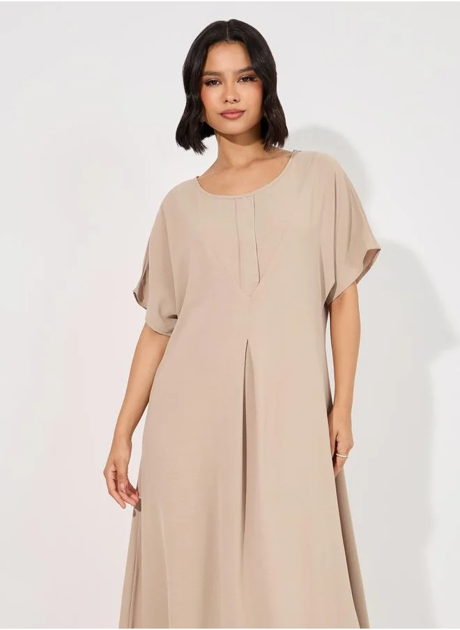 Styli Pleat Front Detail Under Abaya Dress