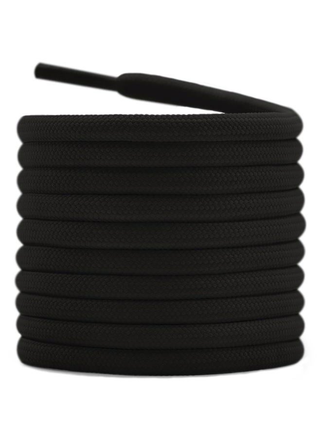 DELELE 2 Pair Thick Round Climbing Shoelaces Hiking Shoe Laces Boot Laces, De109-02 Black, 37 inch (95CM) - Image 1