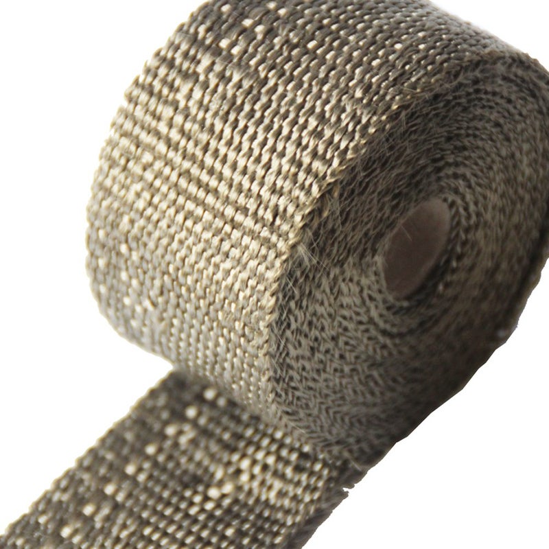 LEDAUT Heat Shield Insulation with Ties for Pipe 16' Roll Titanium Motorcycle Exhaust Tape Thermal Protection - Image 2