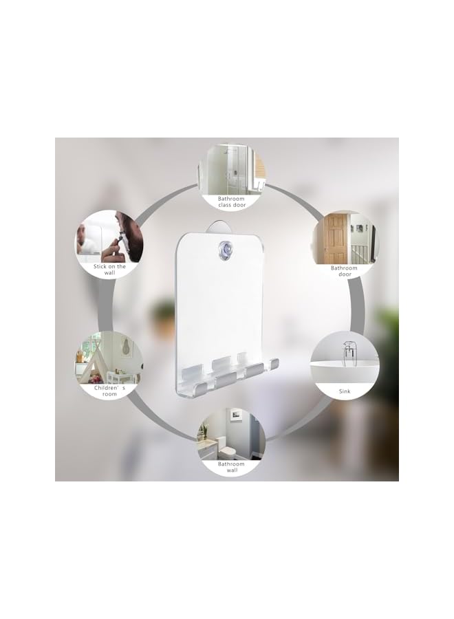 The Bros "Fogless Shower Mirror with Squeegee Set: Anti-Fog Shaving Mirror and Multi-Purpose Squeegee for Shower Glass, Doors, and Windows – Ideal for a Clear Shave and Spotless Bathroom Cleaning Fogless Showe - Image 2