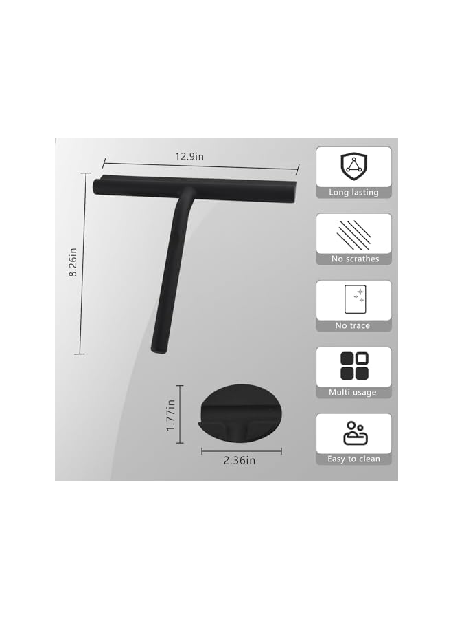 The Bros "Fogless Shower Mirror with Squeegee Set: Anti-Fog Shaving Mirror and Multi-Purpose Squeegee for Shower Glass, Doors, and Windows – Ideal for a Clear Shave and Spotless Bathroom Cleaning Fogless Showe - Image 4