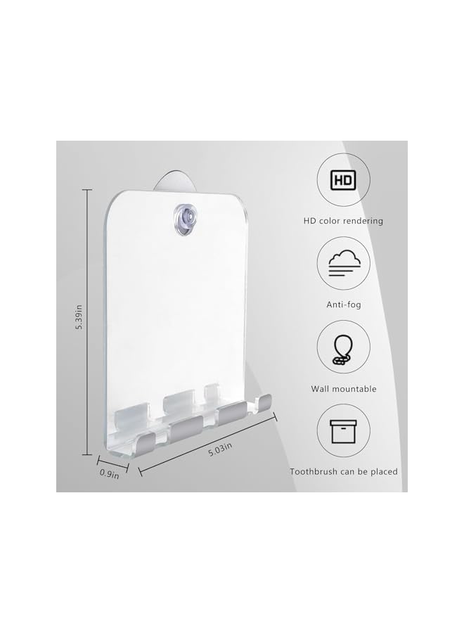 The Bros "Fogless Shower Mirror with Squeegee Set: Anti-Fog Shaving Mirror and Multi-Purpose Squeegee for Shower Glass, Doors, and Windows – Ideal for a Clear Shave and Spotless Bathroom Cleaning Fogless Showe - Image 5