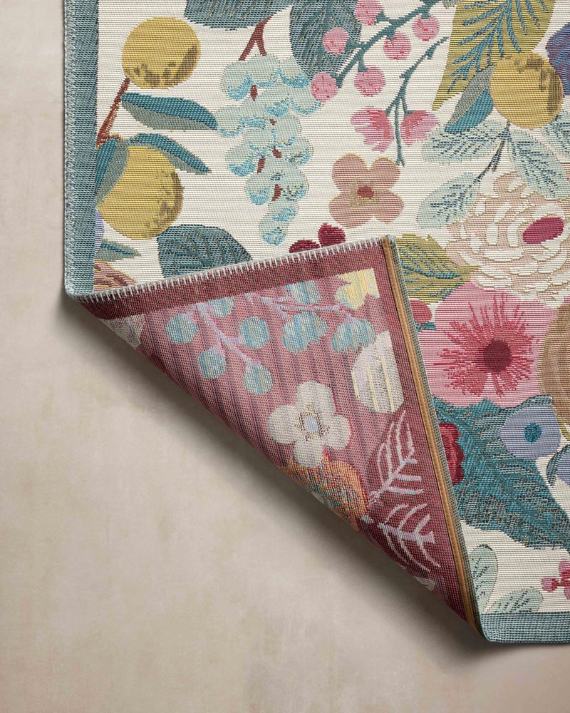 Loloi Rifle Paper Co. Perennial Collection Garden Party PRN-04 Rose/Multi 5'-3" x 7'-8" Indoor/Outdoor Area Rug - Image 5