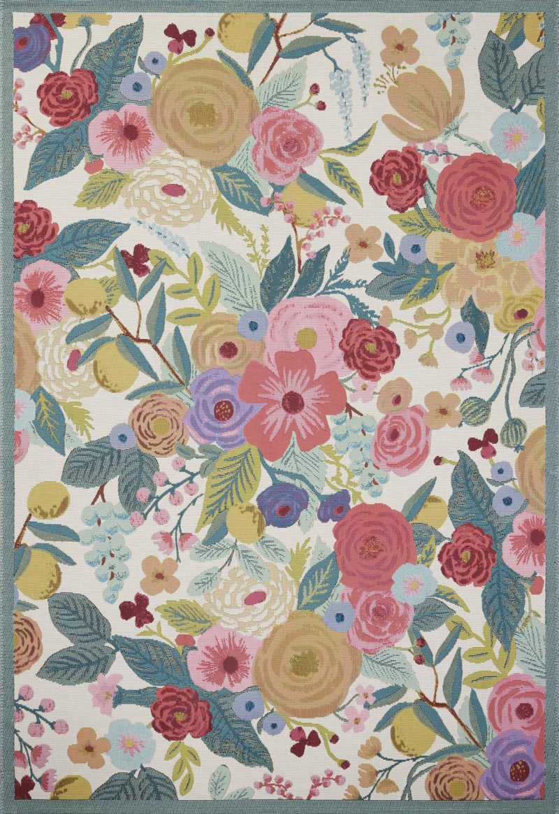 Loloi Rifle Paper Co. Perennial Collection Garden Party PRN-04 Rose/Multi 5'-3" x 7'-8" Indoor/Outdoor Area Rug - Image 2