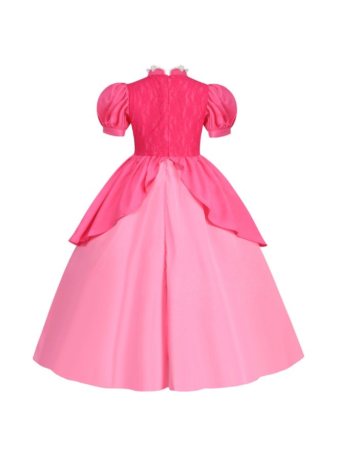 Super Mario  Mario  Bibi  Peach Princess Dress for Children's Performance Costume Pink Dress  Halloween - Image 2