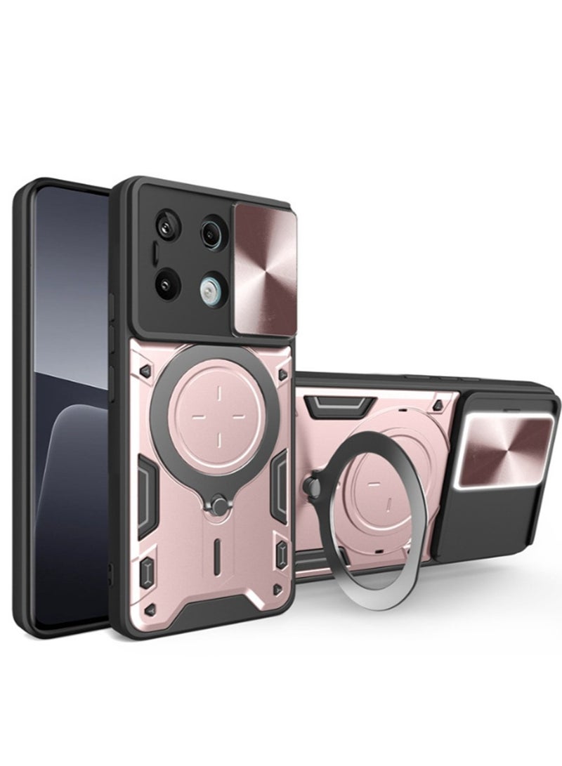 Case Cover for Xiaomi Redmi Note 13 Pro 5G Mobile Phone Case Cover, Slide Camera Lens Cover, 360°Rotating Kickstand Ring, Bumper Shockproof Phone Case，Compatible with Car Magnetic Mount - Image 1