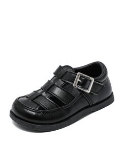 TS Children's Baotou Leather Shoes Solid Color Roman Weaving Microfiber Upper Sandals  - Image 1