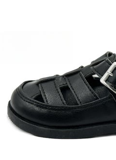 TS Children's Baotou Leather Shoes Solid Color Roman Weaving Microfiber Upper Sandals  - Image 3