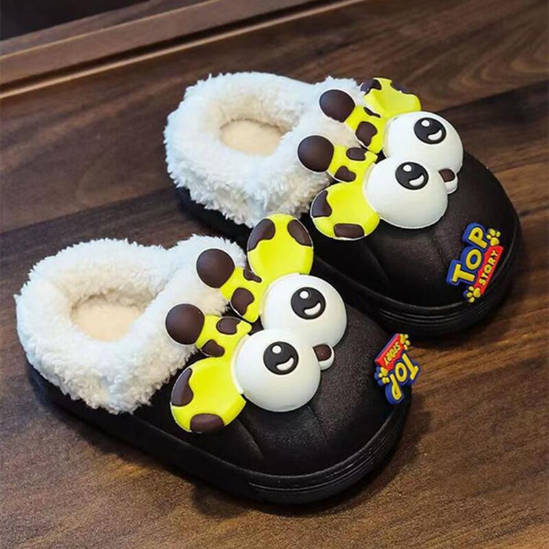 Winter Children'S Cotton Slippers For Boys And Girls Warm Non-Slip Fleece-Lined Cute Rabbit Small And Medium-Sized Children'S Baby Mao Mao Cotton Slippers - Image 1
