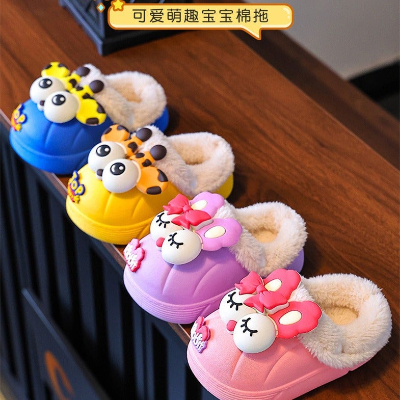 Winter Children'S Cotton Slippers For Boys And Girls Warm Non-Slip Fleece-Lined Cute Rabbit Small And Medium-Sized Children'S Baby Mao Mao Cotton Slippers - Image 2