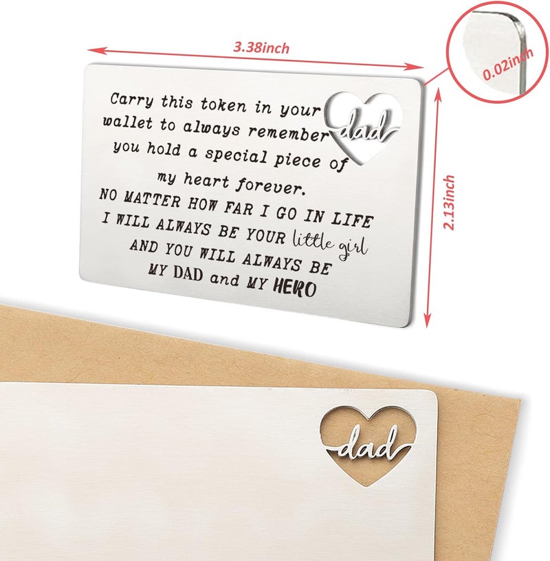 YODOCAMP Dad Gifts From Daughter, Dad Engraved Wallet Card Inserts, Birthday Father's Day Thanksgiving Christmas Valentines Gifts Card for Dad Father Papa - Image 5