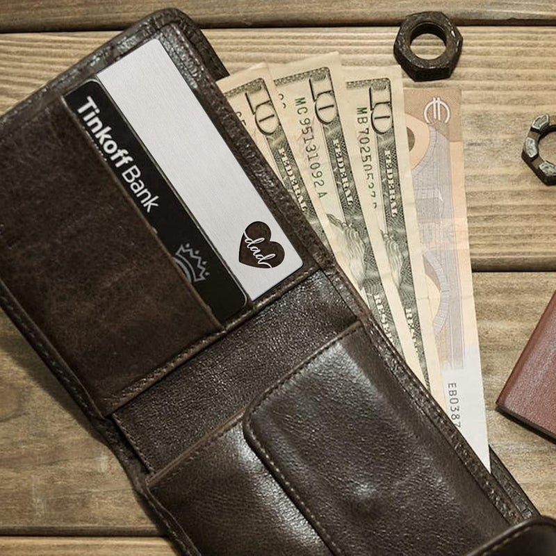 YODOCAMP Dad Gifts From Daughter, Dad Engraved Wallet Card Inserts, Birthday Father's Day Thanksgiving Christmas Valentines Gifts Card for Dad Father Papa - Image 4