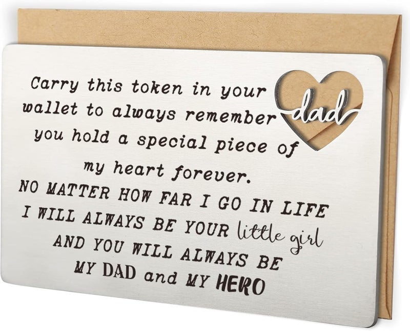 YODOCAMP Dad Gifts From Daughter, Dad Engraved Wallet Card Inserts, Birthday Father's Day Thanksgiving Christmas Valentines Gifts Card for Dad Father Papa - Image 1