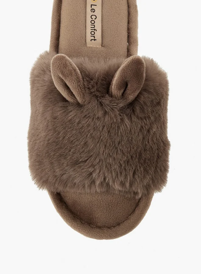 Le Confort Brown Women Ear Applique Bedroom Slippers for Women | Best Price UAE