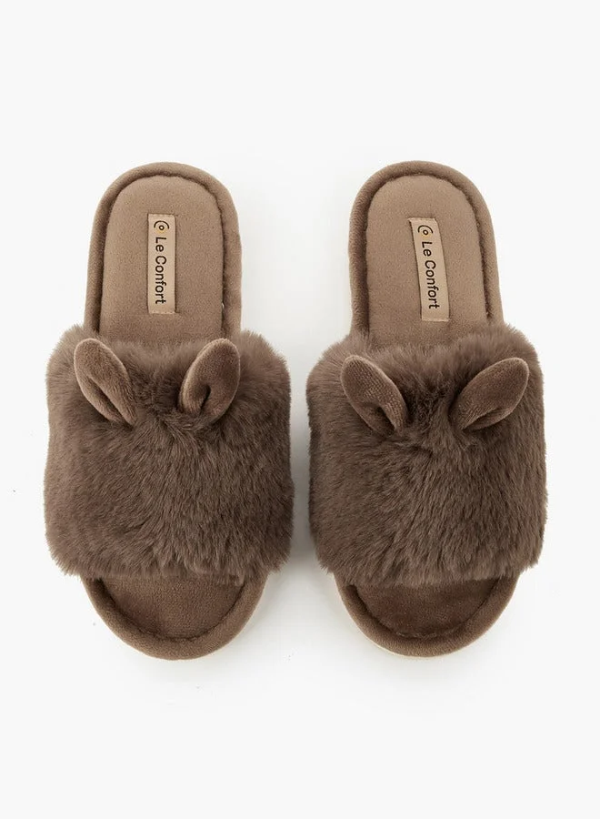 Le Confort Brown Women Ear Applique Bedroom Slippers for Women | Best Price UAE