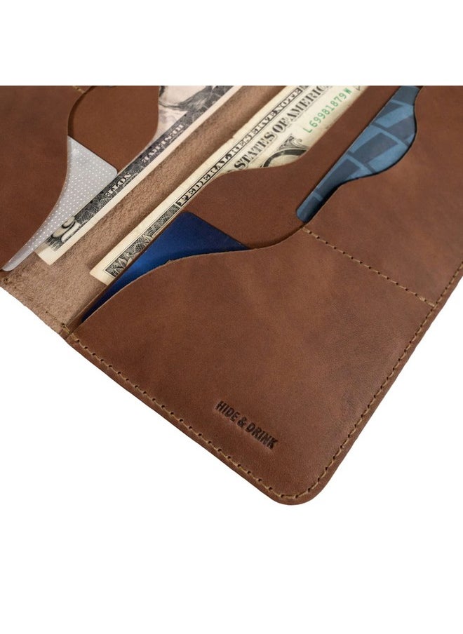 Hide & Drink - Large Wallet Handmade From Full Grain Leather (Single Malt Mahogany) - Image 1