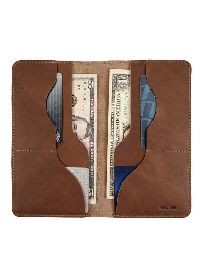Hide & Drink - Large Wallet Handmade From Full Grain Leather (Single Malt Mahogany) - Image 1