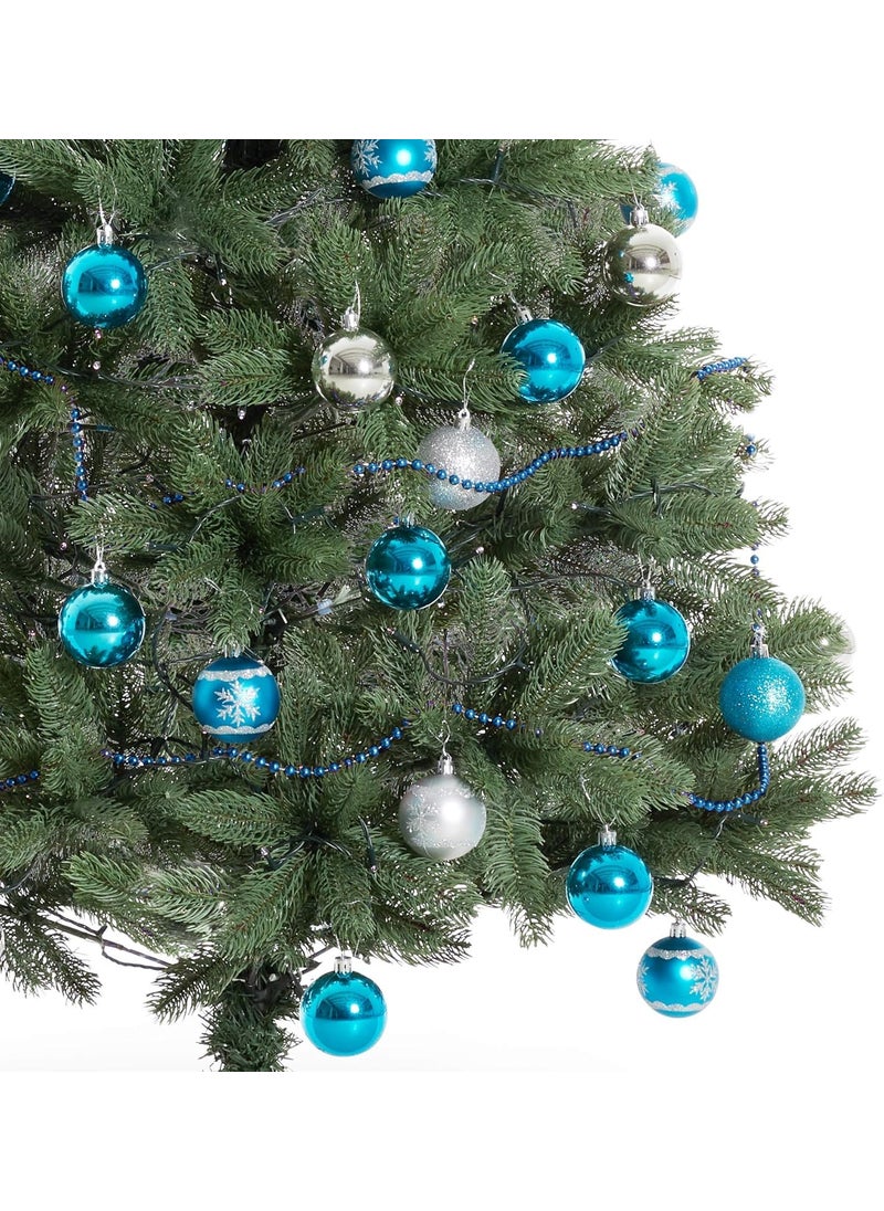 Lazybeee Lazybeee 20Piece MultiDesign Blue Christmas Ball Ornaments 3cm Shatterproof Baubles for Xmas Tree Holiday Decorations and Home Dcor  - Image 4