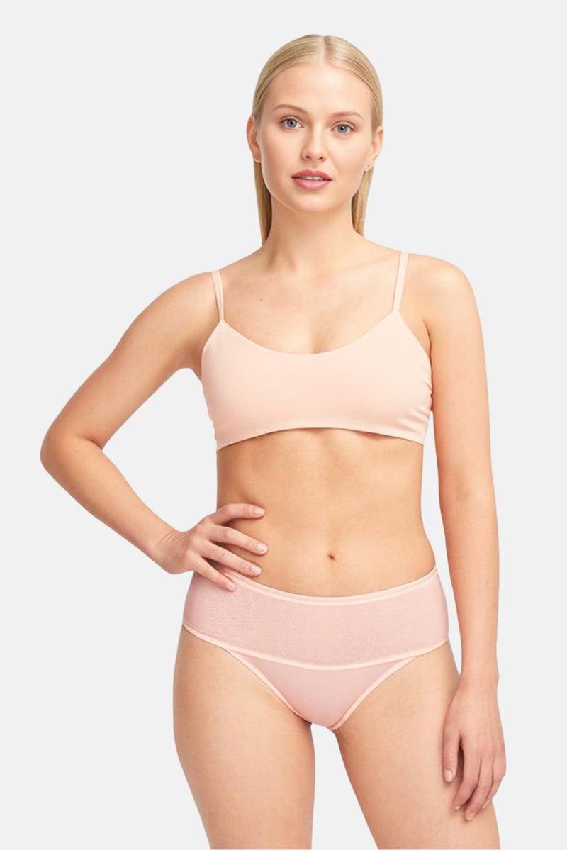 Lefties Women Non Padded Plain Bikini Top, Peach - Image 1