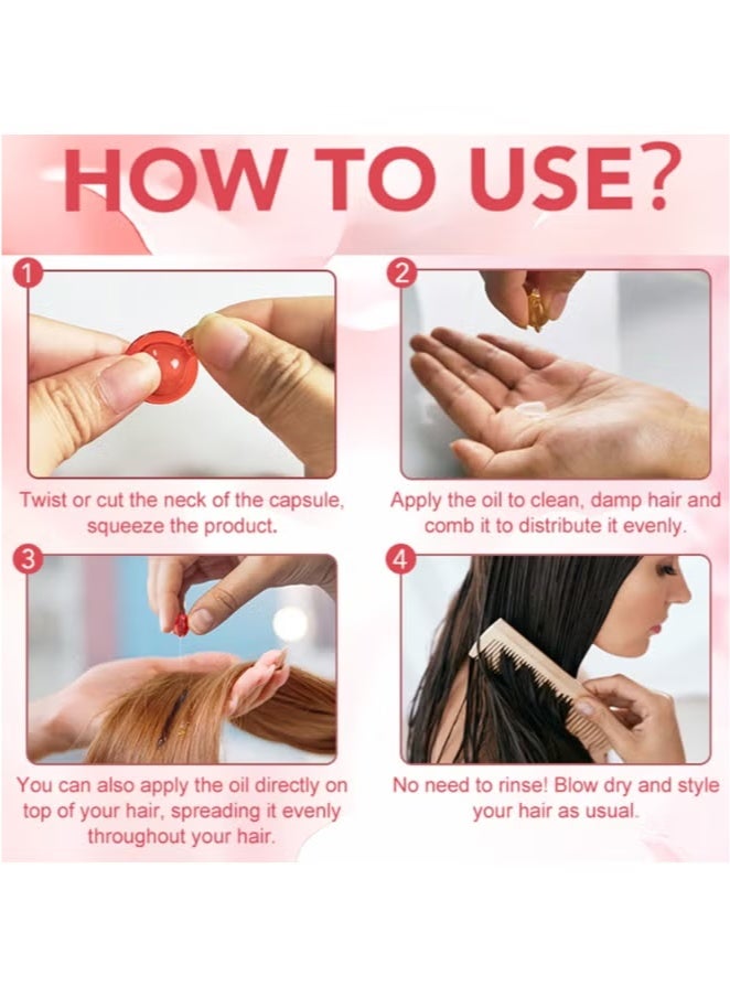 ميكس 20 كبسولة من خلاصة العناية بالشعر زيت مغربي للعناية بالشعر المجعد وتحسين الشعر المجعد والقوي وجمال الشعر بدون غسل زيت عطري للعناية بالشعر - Image 3