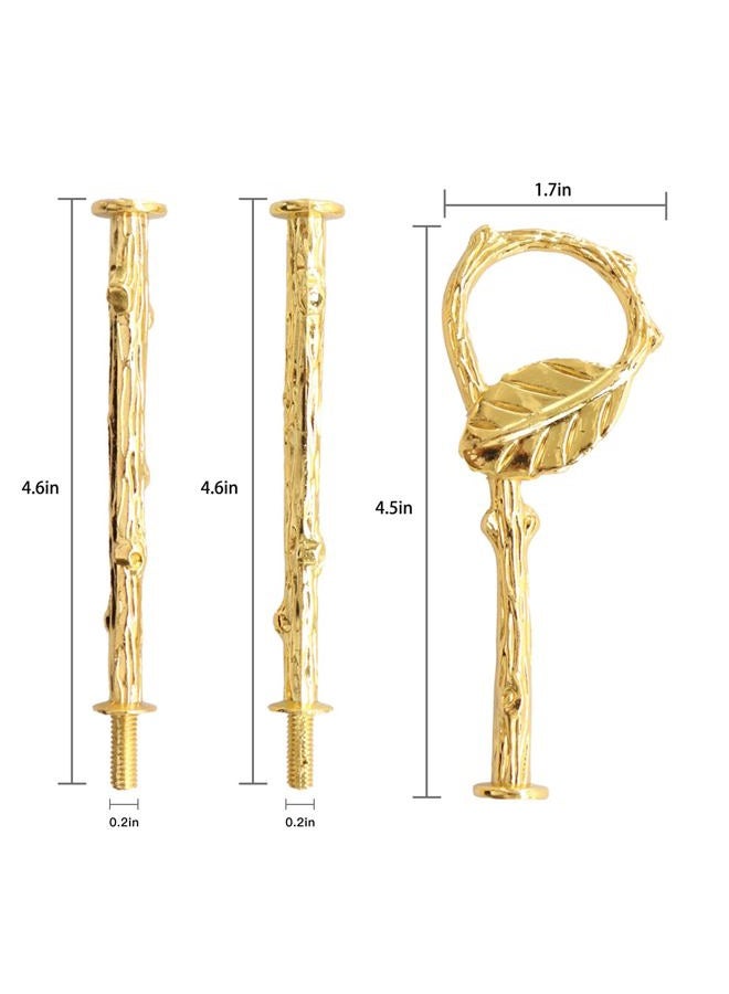Happy Will 3 Tier 14" Heavy Metal Cake Stand Holder Fruit Plate Stand Fitting Hardware Rod with Stylus (Golden_Leaves) - Image 2