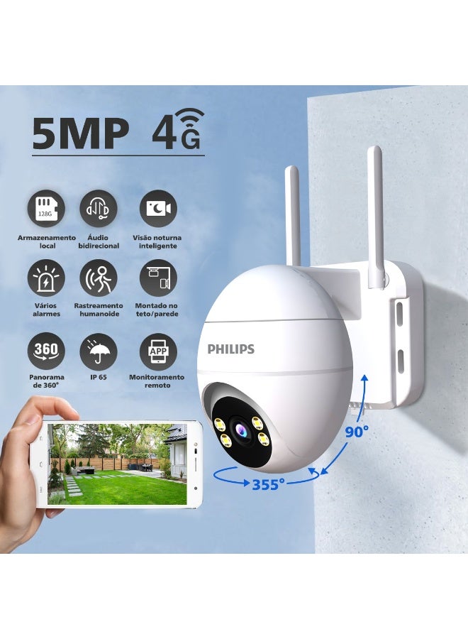 فيليبس تتميز سلسلة 3000 من كاميرا IP المنزلية من Philips بعدسة 4 مم مع H.264 ، واكتشاف الحركة ، والتحكم في PTZ ، والرؤية الليلية بالألوان الكاملة ، والصوت ثنائي الاتجاه ، وقدرات تخزين بطاقة TF السحابية - Image 2