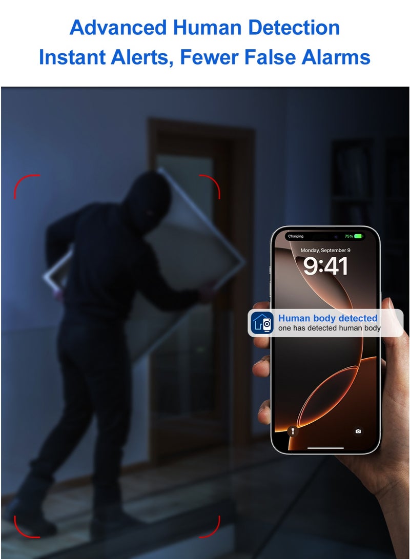 Philips Home IP Camera 3000 Series features a 4mm lens with H.264, motion detection, PTZ control, full-color night vision, two-way audio, cloud and TF card storage capabilities.AI Image Enhancement – 1080P Video Enhanced to 2K-Like Detail - Image 4