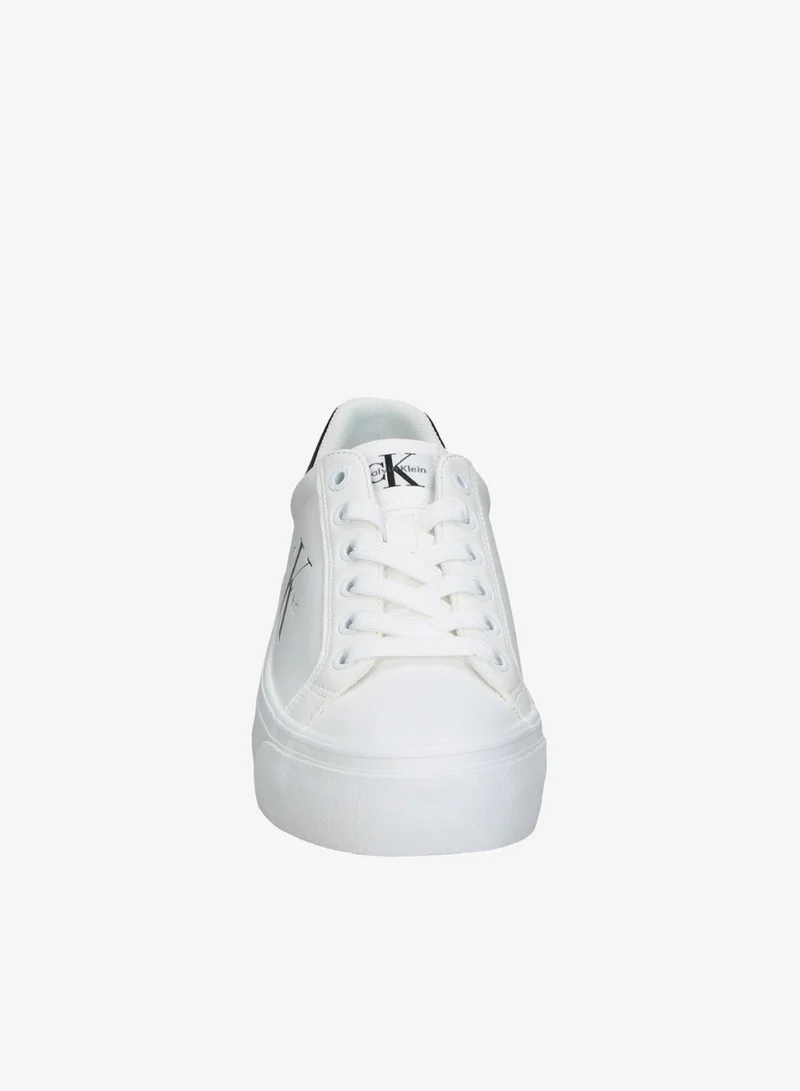 Calvin Klein Bright White Leather Trainers for Women | Best Price UAE