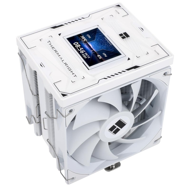Thermalright Burst Assassin 120 Vision Digital CPU Cooler - IPS 2.4-inch Square Rotatable Display, 120mm Forward and Reverse Fan Design, Support Intel LGA1700/1150/1151/1200/1851, AMD AM4/AM5|White - Image 1