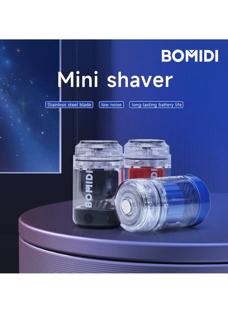 BOMIDI Compact Mini Electric Shaver Compact, Travel Size Design,USB Type-Rechargeable,Long Battery Life, Waterproof & Double Ring Floating MS01  - Black  - Image 2