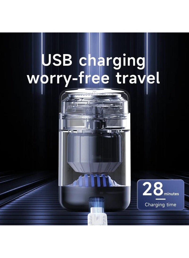 BOMIDI Compact Mini Electric Shaver Compact, Travel Size Design,USB Type-Rechargeable,Long Battery Life, Waterproof & Double Ring Floating MS01  - Black  - Image 3