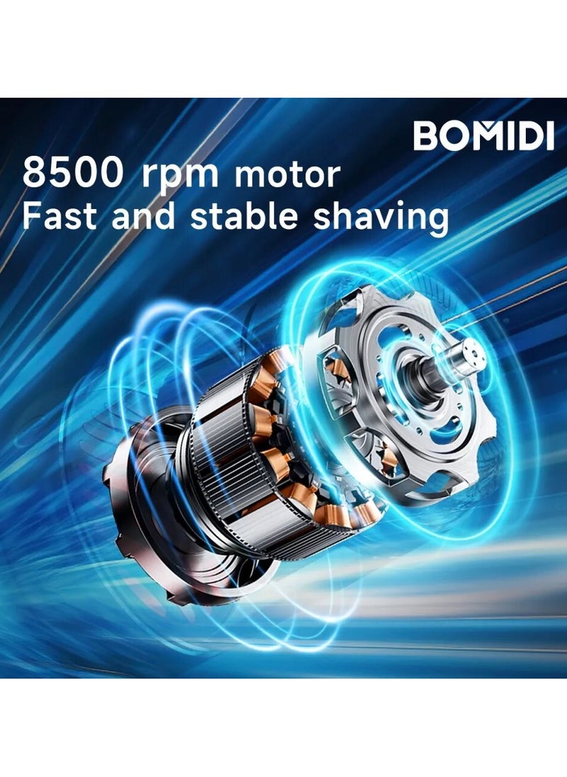 BOMIDI Compact Mini Electric Shaver Compact, Travel Size Design,USB Type-Rechargeable,Long Battery Life, Waterproof & Double Ring Floating MS01  - Black  - Image 4