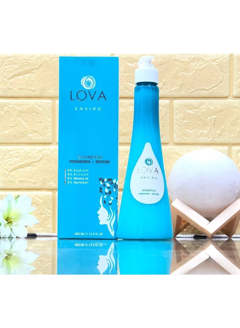 LOVA ENVIRO Complete Hair Care Set: Shampoo 400ml + Conditioner 400ml + Serum 90ml – Zero Sodium, Silicone, and Salt – Designed for Protein and Keratin-Treated Hair - Image 3