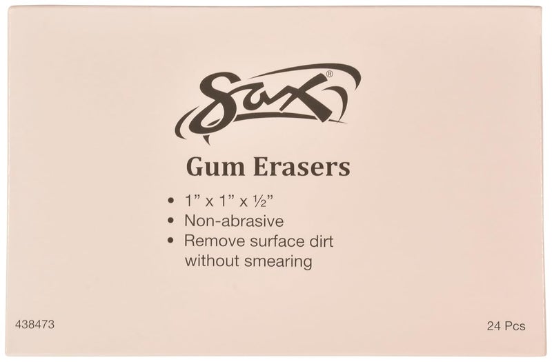 Sax 438473 Art Gum Block Erasers, 1 x 1 x 1/2 Inches, Pack of 24 - Image 2