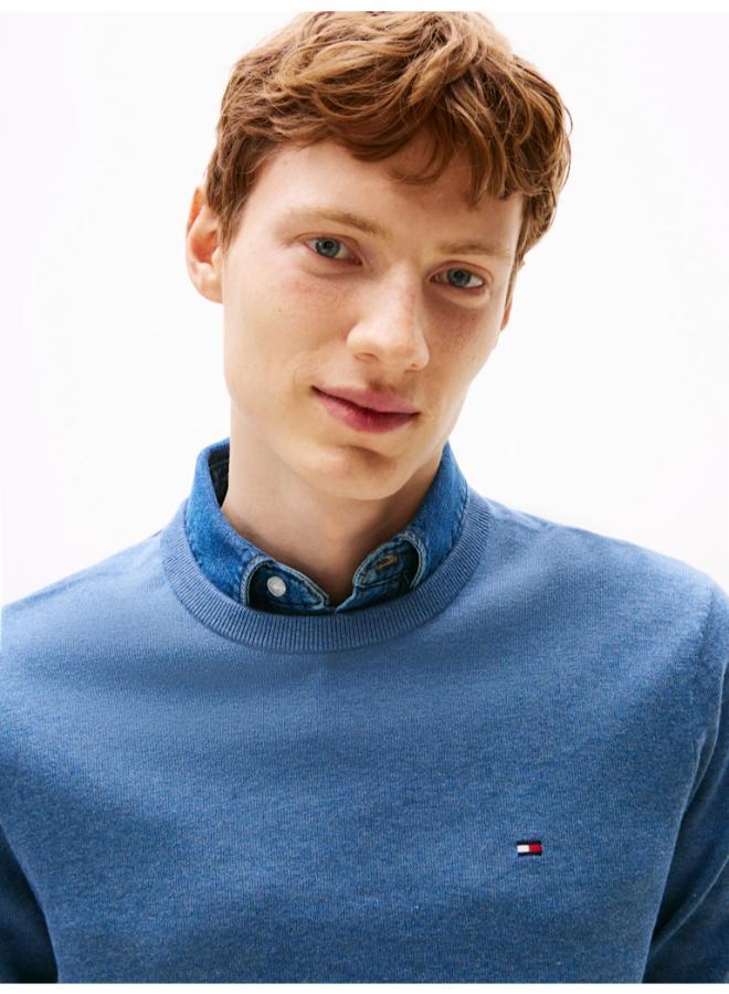 TOMMY HILFIGER Flag Embroidery Crew Neck Jumper - Image 3