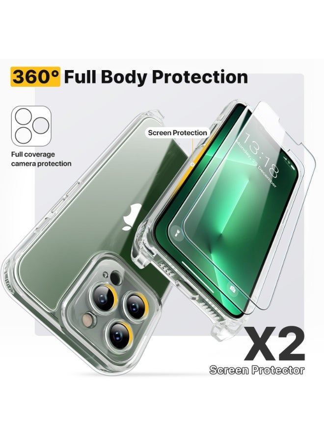 جراب شفاف 3 في 1 مع حبل لهاتف iPhone 13 Pro Max مقاس 6.7 بوصة، مع قطعتين من الغشاء الواقي | حماية 360 درجة - للكاميرا والشاشة - Image 4