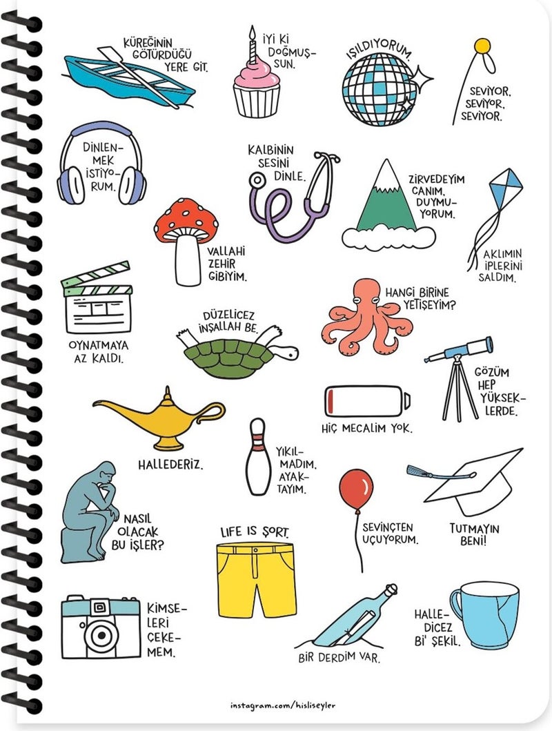 Sentimental Things Lined Spiral Sticker Notebook My Eyes Are High 16 5 x 22 5