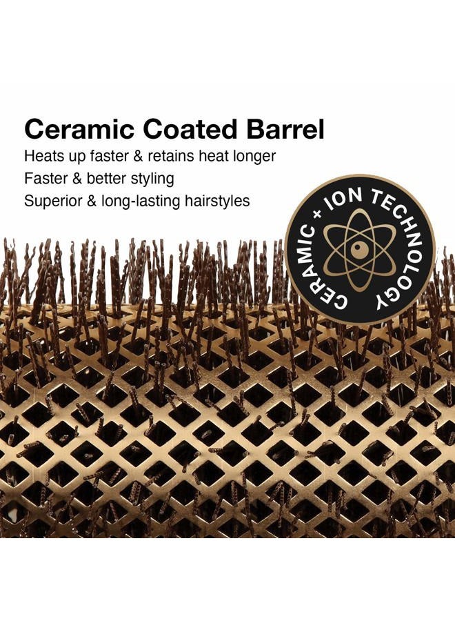 Olivia Garden NanoThermic Ceramic + Ion Round Thermal Hair Brush NT-64 (2 3/4") gold and chocolate - Image 3