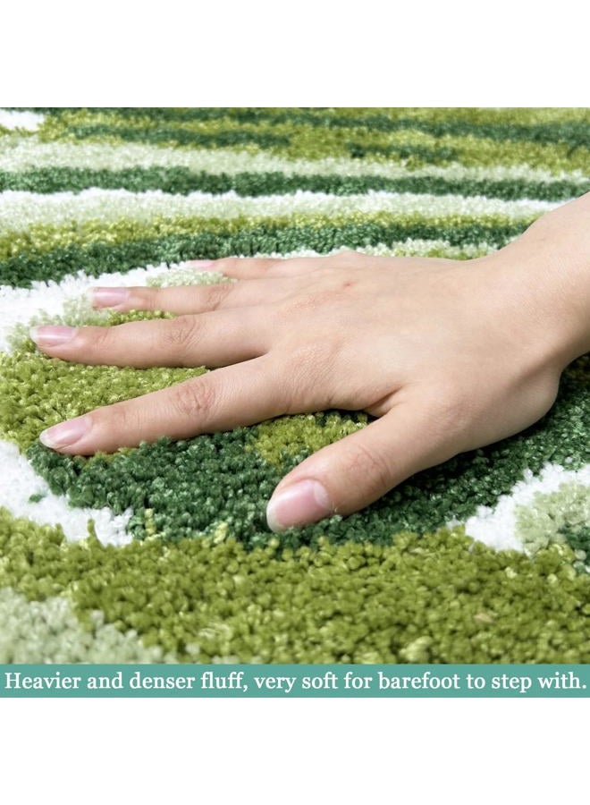 Homantic Bathroom Runner Rugs, Green Natural Bath Runner for Shower Floor, River, Moss, Large Bathroom Rug Runner, Long Bath Mat Bath Runner 24 x60 - Image 4