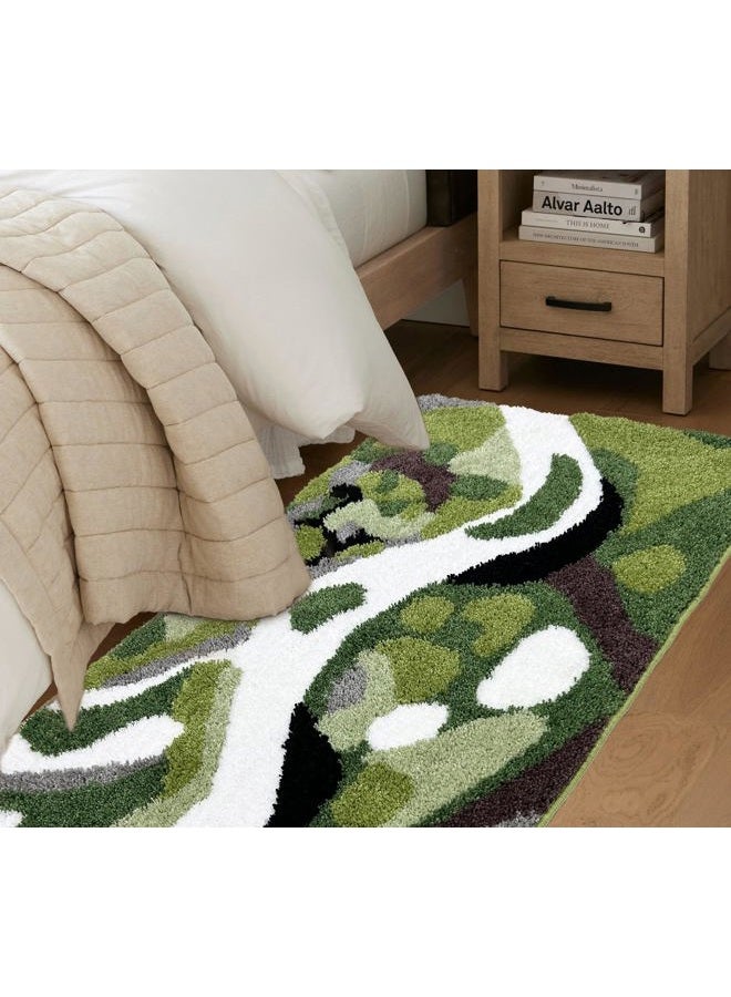 Homantic Bathroom Runner Rugs, Green Natural Bath Runner for Shower Floor, River, Moss, Large Bathroom Rug Runner, Long Bath Mat Bath Runner 24 x60 - Image 5