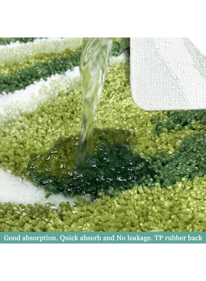 Homantic Bathroom Runner Rugs, Green Natural Bath Runner for Shower Floor, River, Moss, Large Bathroom Rug Runner, Long Bath Mat Bath Runner 24 x60 - Image 3