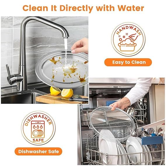 SHREESAMP SHREESAMP Round Air Fryer Basket with Removable Tray - Non-Stick, Easy Cleanup, Ideal for Crispy Snacks & Meals Air Fryers Heat Distribution Washing Vegetables Fruits  - Image 3